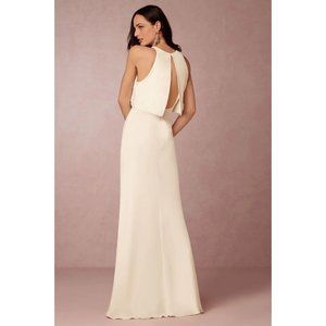 BHLDN Jill Stuart Iva Crepe Maxi (4) in Ivory